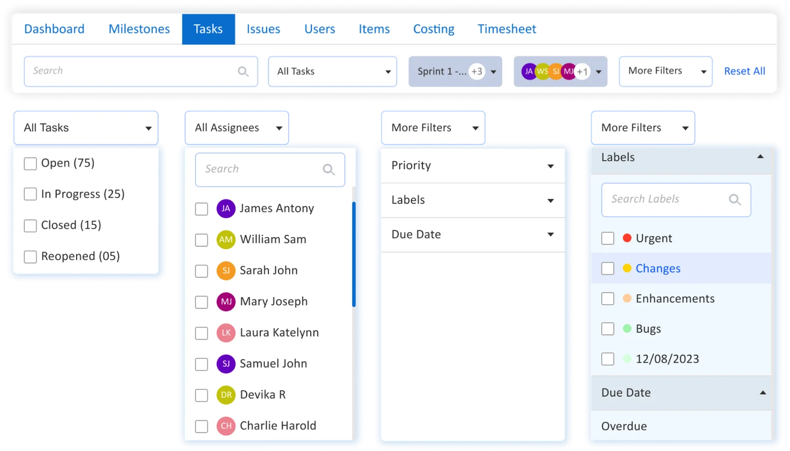 Project Management Dashboard